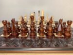 Wooden Chess set: Chess Board “Waves of Aspirations” + chess pieces "Elite" super glossy - Image 5