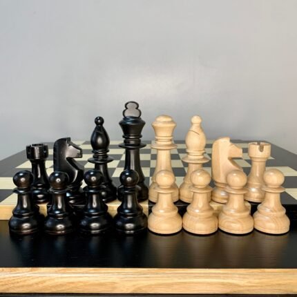 Wooden Chess pieces Classic design Beige | Black