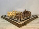 Wooden Chess set: Folding Board "Star of Life" with Velvet-lined Storage + pieces "Elegant Classic" - Image 2