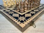Wooden Chess set: Folding Board "Star of Life" with Velvet-lined Storage + pieces "Elegant Classic" - Image 3