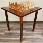 Wooden Chess Set: Chess Table "Star of Life" + pieces "Game of Thrones"