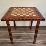 Wooden Chess Table "Star of Life" with Patriotic Ukrainian design