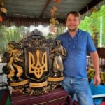 Wooden wall Decor Coat of arms of Ukraine - Symbols of Ukraine, LARGE SIZES, Trident. Ukrainian gift, wood-carving hamd made, solid ash wood