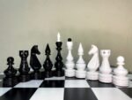 Wooden Chess Set: Board "Black & White" + glossy pieces "Elite" - Image 8