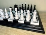 Wooden Chess Set: Board "Black & White" + glossy pieces "Elite" - Image 9