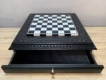 Wooden Chess Board "Black&White" Board with Storage Two Drawers for pieces - Image 8