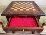 Wooden Chess Table with two Drawers for storage pieces - Image 5