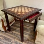 Wooden Chess Table with two Drawers for storage pieces