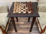 Wooden Chess set: Chess table "Waves of Aspiration" + chess pieces "Staunton" - Image 2