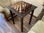 Wooden Chess set: Chess table "Waves of Aspiration" + chess pieces "Staunton" - Image 5