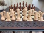 Wooden Chess set: Chess table "Waves of Aspiration" + chess pieces "Staunton" - Image 4