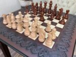 Wooden Chess set: Chess table "Waves of Aspiration" + chess pieces "Staunton" - Image 7