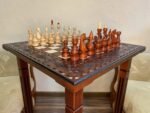 Wooden Chess set: Classic Chess Table + glossy chess pieces "Elite" - Image 3