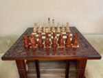 Wooden Chess set: Classic Chess Table + glossy chess pieces "Elite" - Image 6