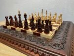 Chess set: Chess board “Waves of Aspiration” + glossy pieces "Elite" - Image 9