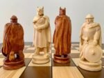 Wooden Chess pieces "Knight" Reddish brown | Beige color - Image 6