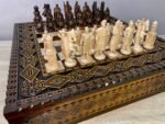 Chess Set: Chess Board “The Art of a Winner” with 2 Drawers and Cells for Storing each Chess piece + Pieces "Cossacks" / "Knights" Super glossy finish - Image 5