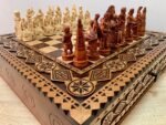 Wooden Chess Set: Board "The Art of a Winner" with 2 Drawers + Chess pieces "Game of Thrones" / "Knights" - Image 2