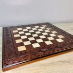 Classic wooden chess board made from ash wood
