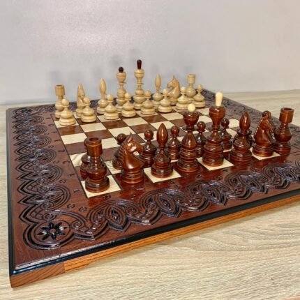 Wooden Chess set: Chess Board + chess pieces "Classic Deluxe"