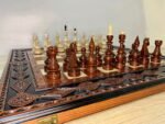 Wooden Chess set: Folding Board with Velvet-lined Storage + glossy pieces “Elite” - Image 5
