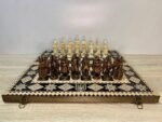 Wooden Chess set: Folding Board "Star of Life" with Velvet-lined Storage + pieces "Cossacks" / "Knights" - Image 5
