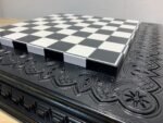 Chess board "Black & White" Ash wood, Handmade, Wood Carving - Image 9