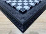 Chess board "Black & White" Ash wood, Handmade, Wood Carving - Image 3