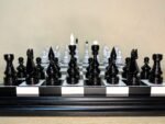 Wooden Chess Set: Board "Black & White" + glossy pieces "Elite" - Image 5