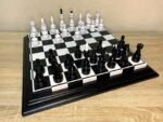 Wooden Chess Set: Board "Black & White" + glossy pieces "Elite" - Image 2