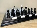 Wooden Chess Set: Board "Black & White" + glossy pieces "Elite" - Image 6