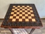 Wooden Сhess Table "Waves of Aspiration" with storage box for chess pieces - Image 5
