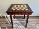 Wooden Сhess Table "Waves of Aspiration" with storage box for chess pieces - Image 4