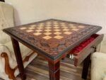 Wooden Chess Table with two Drawers for storage pieces - Image 7