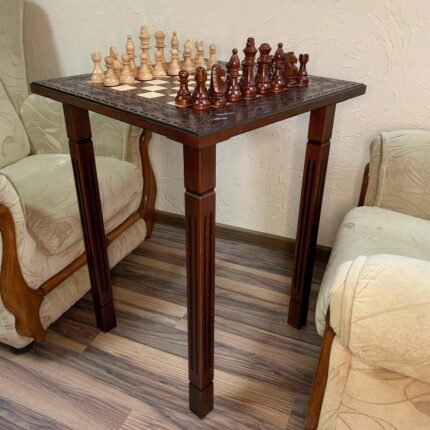 Wooden Chess set: Classic Chess Table + chess pieces "Staunton"