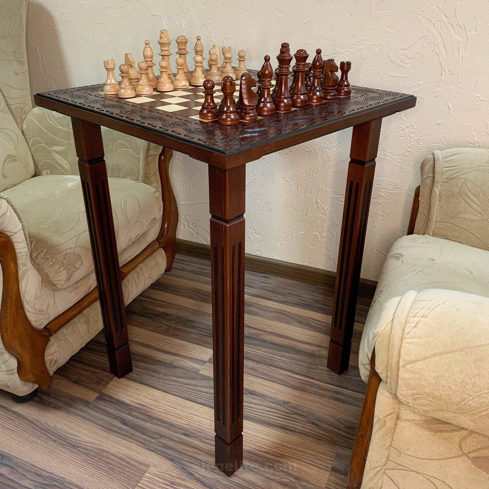 il_fullxfull.5834177473_f5bq-scaled-1.jpg Wooden Chess set: Classic Chess Table + chess pieces "Staunton" - Image 1