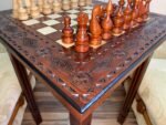 Wooden Chess set: Classic Chess Table + glossy chess pieces "Elite" - Image 4