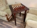 Wooden Chess set: Classic Chess Table + glossy chess pieces "Elite" - Image 2
