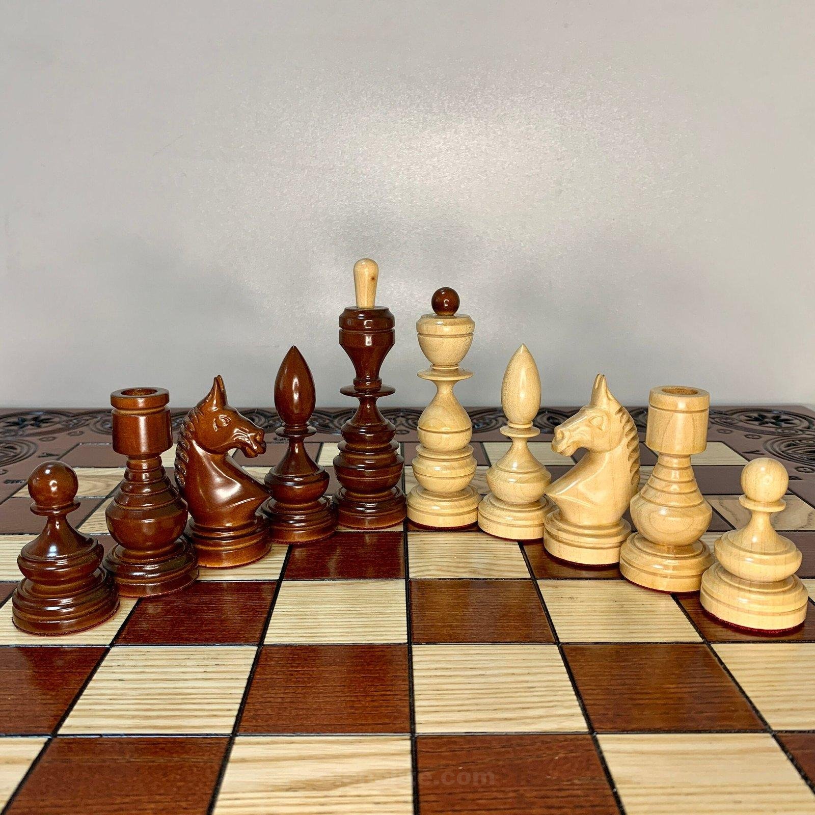 il_fullxfull.5842074717_ahpe-scaled-1.jpg Wooden Chess Pieces "Classic Deluxe" ONLY carved maple wood family game chess set unique exclusive handmade gift woodcarving - Image 1