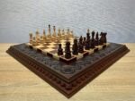 Chess set: Chess board “Waves of Aspiration” + glossy pieces "Elite" - Image 2