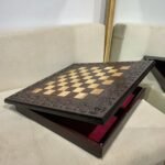 Luxury chess board with storage drawer for chess pieces