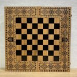 Folding Chess Board “Star of Life” with Velvet-lined Storage for chess pieces, Ukrainian symbols - Image 3