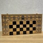 Folding Chess Board “Star of Life” with Velvet-lined Storage for chess pieces, Ukrainian symbols - Image 2
