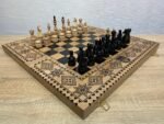 Chess set: Wooden Folding Board "Star of Life" with Velvet-lined Storage + pieces "Elite" - Image 5