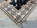Chess set: Wooden Folding Board "Star of Life" with Velvet-lined Storage + pieces "Elite" - Image 6