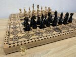 Chess set: Wooden Folding Board "Star of Life" with Velvet-lined Storage + pieces "Elite" - Image 8