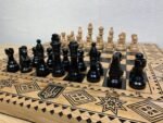Chess set: Wooden Folding Board "Star of Life" with Velvet-lined Storage + pieces "Staunton" - Image 8