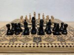 Chess set: Wooden Folding Board "Star of Life" with Velvet-lined Storage + pieces "Staunton" - Image 5