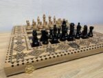 Chess set: Wooden Folding Board "Star of Life" with Velvet-lined Storage + pieces "Staunton" - Image 7