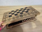 Chess set: Wooden Folding Board "Star of Life" with Velvet-lined Storage + pieces "Staunton" - Image 3